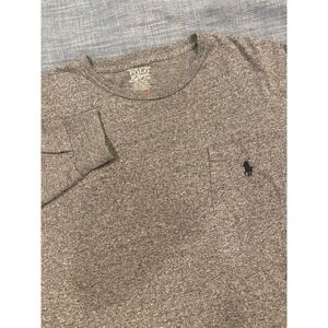Polo Ralph Lauren Mens Grey Heather Long Sleeve Pocket T-Shirt Size M